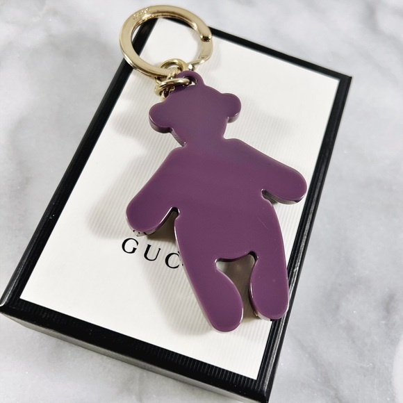 Gucci Rare Purple Crystal Bear Keychain/Bag Charm - Picture 4 of 6
